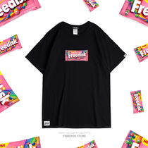 FDSK Rainbow Sugar Fun Evil to print male and female couples tide cards loose round collar pure cotton 100 lap short sleeve T-shirt