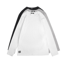 FDSK day family retro tide card male and female lovers sports casual pure color 100 hitch bottom long sleeve T-shirt slim fit