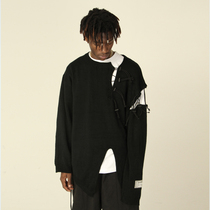 harshandcruel irregular cut of the hole sweater men and women loose 100 hitch casual stitch cardiovert jacket