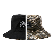 INFINITUDE Floating Painted Goldfish Embroidered Waves Double-sided Tide Sign Fisherman Hat Day Pelvic Hat Lovers Sun Hat