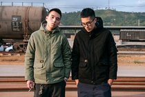 WASSUP Splicing Thickening of Chill Warm Pure Color Tandem Hat Jacket Tide Men Leisure Yu Wenle Frock Jacket Cotton Clothes