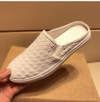 European station leather weaving semi - slippers and Korean edition trend of the new summer casual breathable shoes