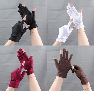 Sun protection gloves outdoor tea picking sun protection gloves short style