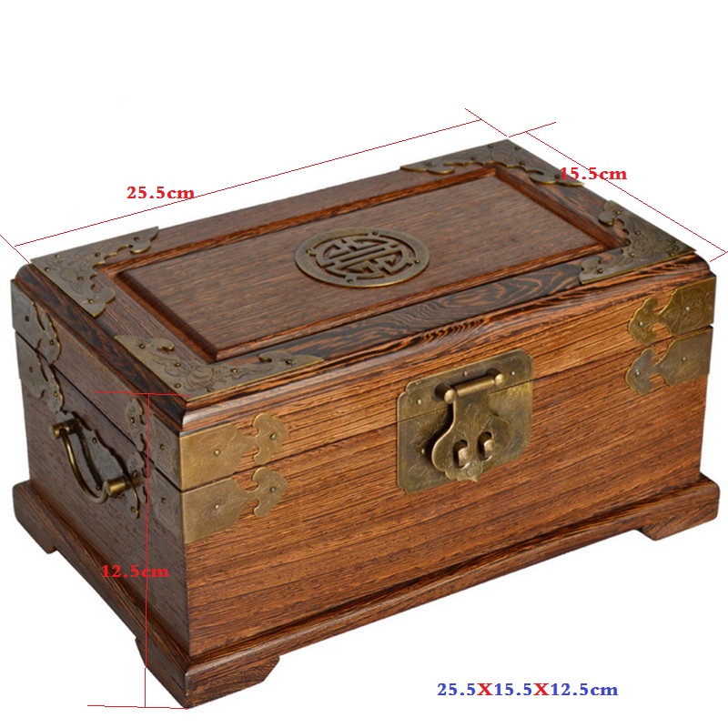 Red Wood First Decorated Box Chicken Wings Wood First Accessories Box Vintage First Decorated Case Multilayer