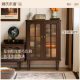 Genji Wood Language Solid Wood Side Cabinet Living Room American Retro Standing Cabinet Home Small Apartment Storage Cabinet with Light Display Cabinet