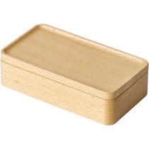 Genji Muyu solid wood jewelry storage box dustproof velvet desktop jewelry box high-end wooden jewelry collection box