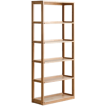 Genji Muyu solid wood study bookshelf storage rack floor-standing Nordic oak storage rack living room custom multi-layer shelf
