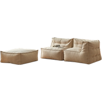 Genji Wood Language Modular Sofa Modern Simple Combination Square Fabric Bean Bag Small Apartment Living Room Lazy Sofa