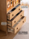 Genji Wood Language Solid Wood Chest of Drawers Modern Minimalist Storage Cabinet with Lights Bedroom Natural Wood Style Chest of Drawers Home Storage Cabinet