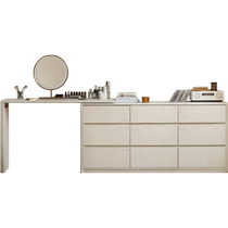 Genji Muyu all solid wood dresser white cream style bedroom dressing table computer table oak dressing table