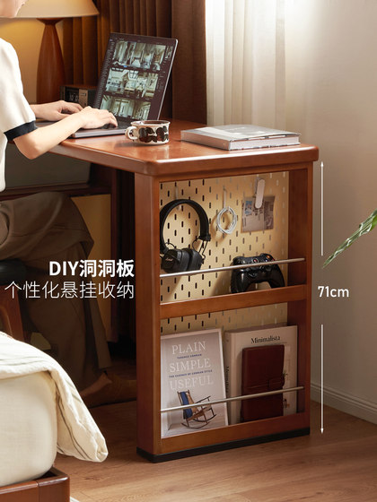 Genji Wood Language Solid Wood Desk, Mid-Ancient Style Office Desk, Small Apartment Makeup Table, Corner Table, Home Computer Desk