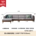 sofa bed giá rẻ Ngôn ngữ gỗ Genji ghế sofa gỗ màu đen óc chó mới phong cách Trung Quốc căn hộ lớn sofa góc phòng khách đơn giản K37H01 ghế sofa băng dài Ghế sô pha