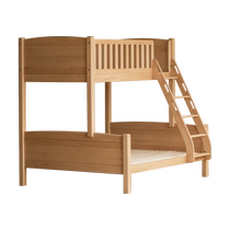 Genji Muyu solid wood high and low bed bunk bed bunk bed plus height guardrail bunk bed combination childrens bed