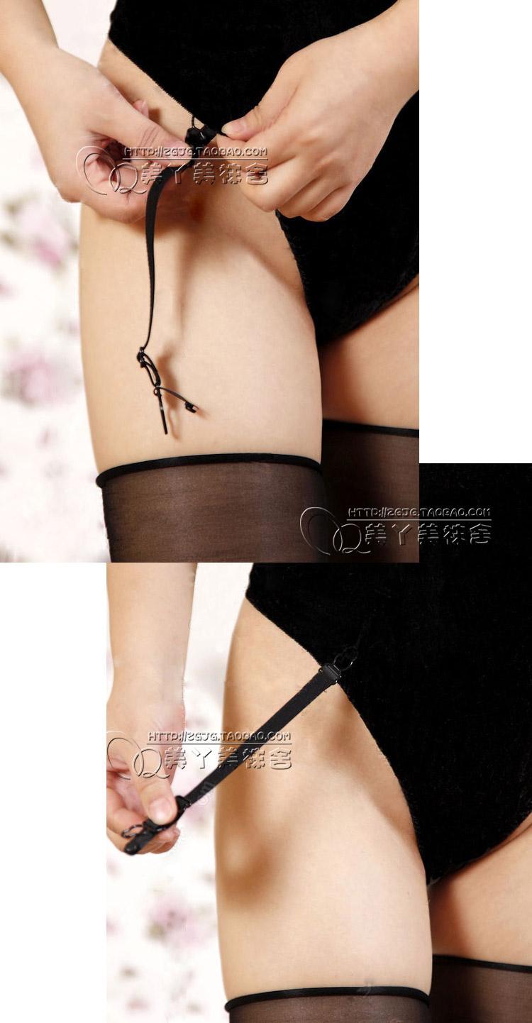 Mei Weimei garter dây đeo vai loại điều chỉnh đơn giản hàng dệt kim khóa vớ màu đen và trắng ống dài vớ giả trượt