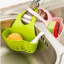  Adjustable snap-on faucet storage basket Sink hanging bag shelf Sponge drain rack