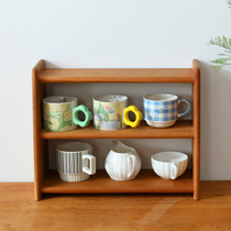 Buffet de bureau en bois massif support de rangement tasse service à thé café vitrine rangement de cuisine en bois de cerisier rangement divers