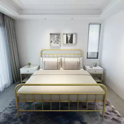 Nordic Iron Bed Golden Princess Bed Modern Simple European Iron Frame Bed 1 5 m Double Bed 1 8 Adult Iron Bed Frame