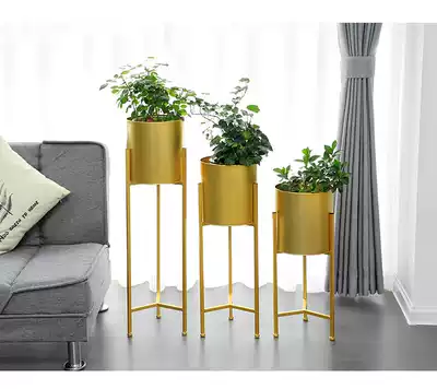 ins Nordic floor indoor wrought iron flower stand creative living room Golden Ge flower pot stand Office flower pot planting stand