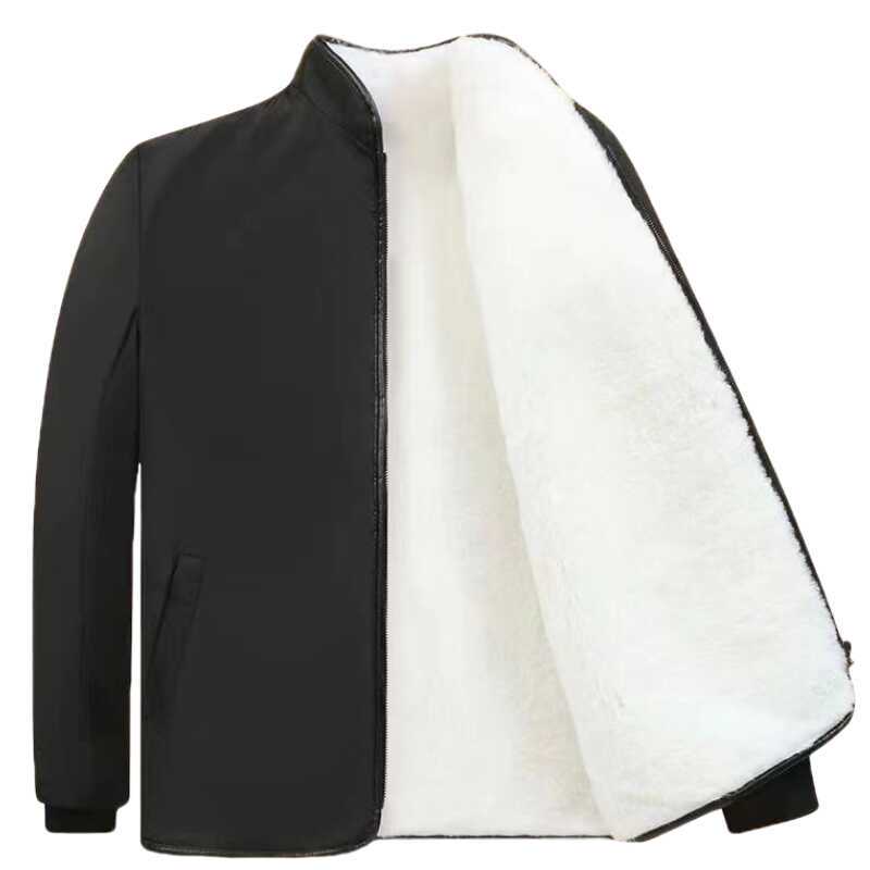 100% Original Pure Sheepskin Fur Integrated Sheepskin Jacket for Men, Warm and Cold-Resistant, Stand-Up Collar, Sheepskin Cotton Jacket for Winter 100% Original Pure Sheepskin Fur Integrated Sheepskin Jacket for Men, Warm and Cold-Resistant, Stand-Up Collar, Sheepskin Cotton Jacket for Winter