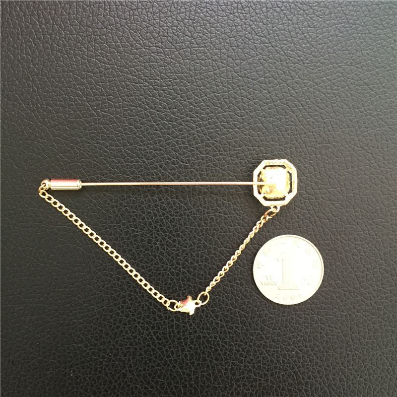 Nghề nghiệp Ama Shite 2018 pin mới với chuỗi đá quý trâm cài pin lớn thời trang trăm phụ kiện phù hợp ghim cài áo vest
