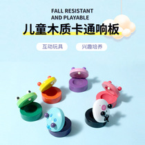 Creative wooden animal music castanets for children round wooden pink cartoon science and education toys percussion instruments