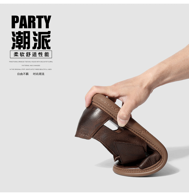 Mùa hè 2019 đi dép xăng đan nam xu hướng phiên bản Hàn Quốc của dép da nam Giày đi biển Velcro Roman - Sandal sandal nam da bò
