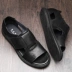 Mùa hè 2019 đi dép xăng đan nam xu hướng phiên bản Hàn Quốc của dép da nam Giày đi biển Velcro Roman - Sandal