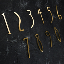 Nordic pure brass retro decoration number letters house number Hotel number creative laser custom letter number text