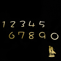 Brass Nordic house number Hotel room number Signboard creative decoration number Free custom brass letters