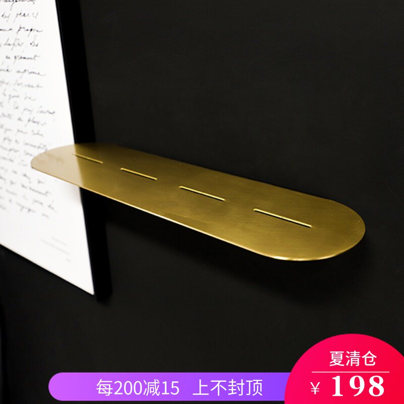 Nordic brass simple wall word partition Home shelf Decorative shelf Bathroom shelf Mobile phone shelf