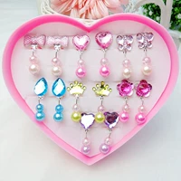 Đặc biệt hàng ngày hoa tai trẻ em mà không xuyên không đau Princess Pearl mặt dây chuyền dài tai clip trang sức cô gái nhẫn - Nhẫn nhẫn đôi pnj