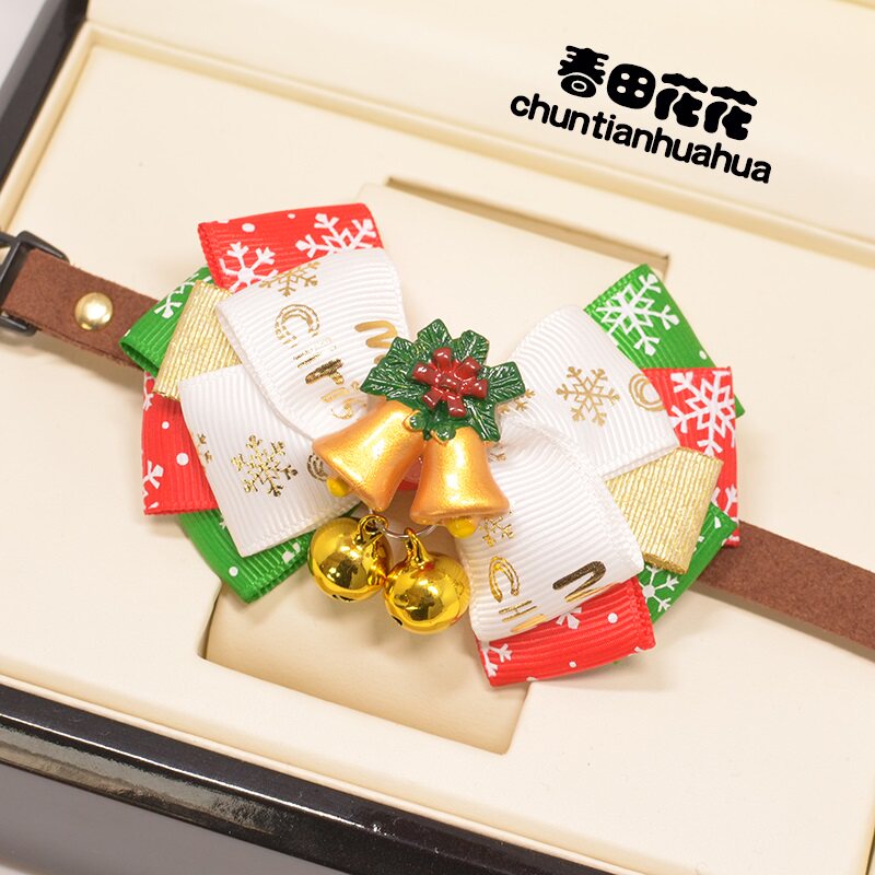 Kitty collar knots Cokie teddy dog pooch Gentleman Festive tie mid-sized dog puppy gold wool bow tie-Taobao