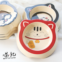 Pet Dog Bowl Cat Bowl Bamboo Fiber Single Bowl Dog Food Basin Cat Food Bowl Teddy Dog Bowl Dog Food Basin Dog Food Bowl