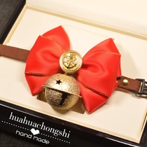 Kitty Collar Knots Medium-sized Dog Bell Neckline Chai Dog Kirky Collar Flowers Teddy Bib Bears Golden Fur Cute Pooch Bow Tie