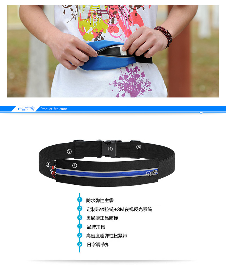 Túi thể thao Aonijie Túi chạy bộ nam và nữ ngoài trời Huawei Apple điện thoại di động đa chức năng túi vô hình túi đeo hông du lịch