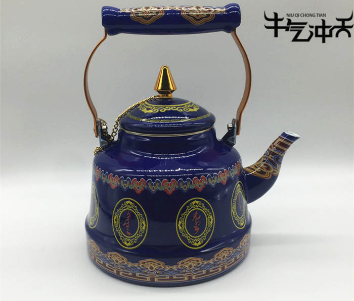 Mongolian Specialty Milk Teapot Mont Dining special cutlery Kettle Enamel enamel Process Eight Bab Crisp Oil Teapot 2 5L