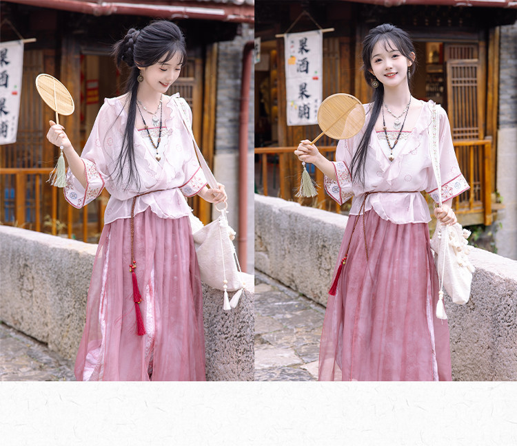 Китайцы одежда наборы 川黛时光：风回南诏 坦领上衣灯笼裤改良汉服国风汉元素套装女夏