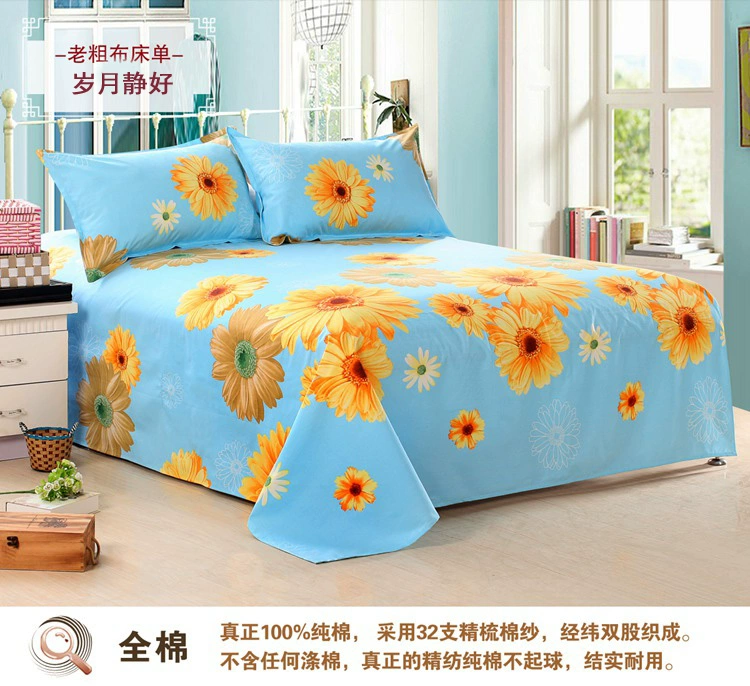 Bông denim vải bông cũ thô dày 1,8 1,5m đôi denim bedspread đặc biệt ký túc xá - Khăn trải giường