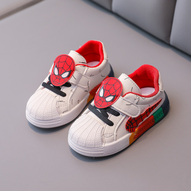 Spiderman children's shoes spring and autumn children's toddler skate shoes boys soft bottom shell head girls baby shoes casual non-slip