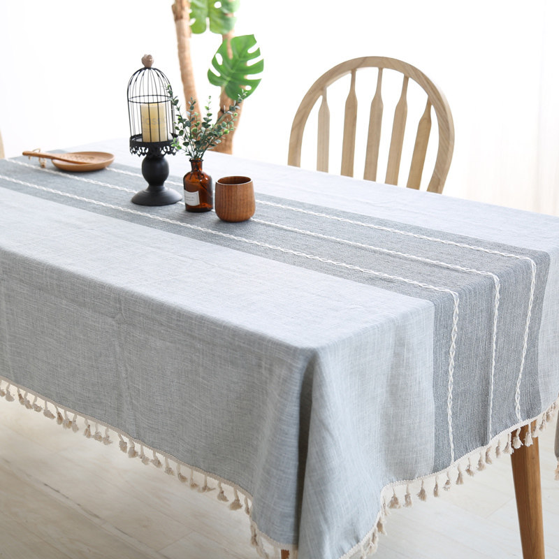 Tablecloth Fabric Cotton and linen small fresh Japanese-style rectangular literary coffee table Nordic European-style modern tablecloth tablecloth