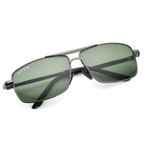 Lunettes de soleil HD pour hommes verres trempés pas peur de rayer double pont lunettes de soleil en métal miroir de conduite pour conducteur