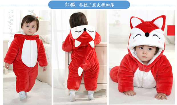 Babyiesies Trang phục mùa đông cho bé 2 bộ quần áo bé trai 3 tháng 1 tuổi mùa đông dày jumpsuit romper bộ body cho bé