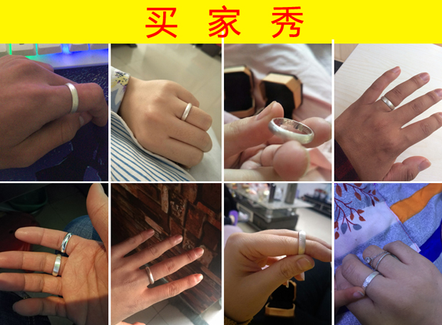 999 sterling bạc nam nữ nhẫn đôi nhẫn sterling bạc đơn giản sinh viên Hàn Quốc chà đơn nhẫn nhẫn người yêu quà tặng nhẫn đôi đẹp
