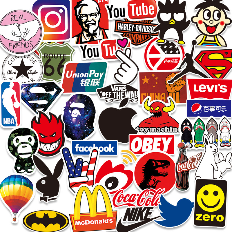 Tide Computer Water Cup Safety Helmet Mobile Phone Suitcase Ipad Sticker Tide Card Logo Logo Waterproof Decoration Sticker