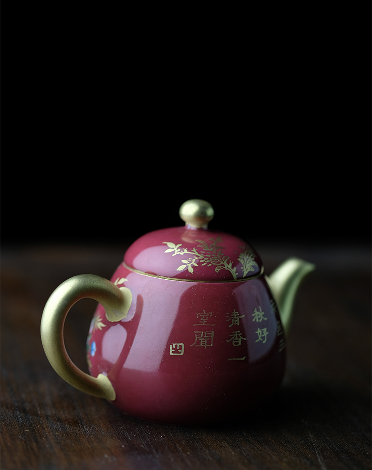 Offered home - cooked in hand little teapot rouge water see colour painting of flowers and small jingdezhen ceramic pot teapot the teapot