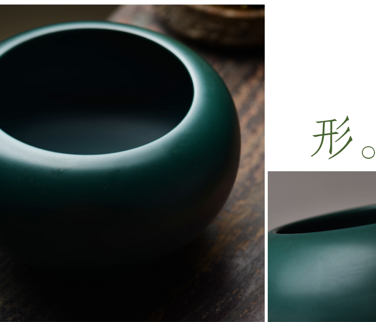 Offered home - cooked at flavour malachite green glaze ceramic water jar is built writing brush washer from jingdezhen porcelain tea set tea by hand