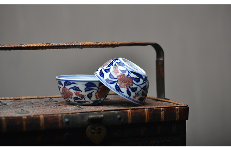 Offered home - cooked in hand - made porcelain youligong lie fa cup cylinder cup perfectly playable cup of jingdezhen ceramic tea cup lamp cup master