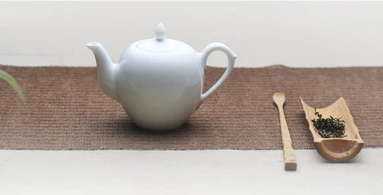 Offered home - cooked at matte enrolled white fat white ceramic teapot small jingdezhen porcelain tea set by hand