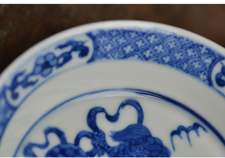 Offered home - cooked at flavour sauce glaze in jingdezhen blue and white lion ball saucer checking archaize ceramic tea set