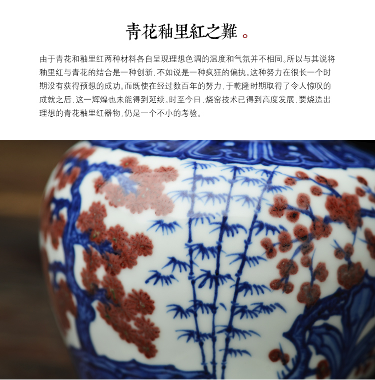 The View flavour is blue and white youligong hand - made porcelain cover pot of tea warehouse caddy fixings jingdezhen ceramic tea set by hand